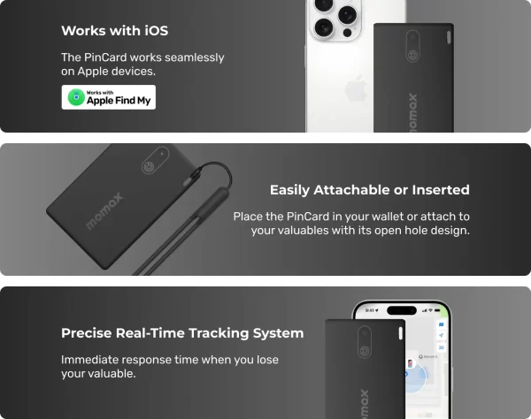 ⁦PinCard Find My Ultra Slim Tracker⁩ - الصورة ⁦2⁩
