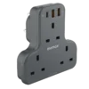 Oneplug 3-Outlet T-Shaped Extension Socket With USB