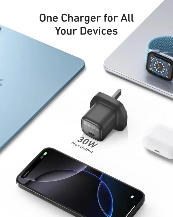 ⁦Anker Zolo 30W Compact USB C GaN Charger⁩ - الصورة ⁦4⁩