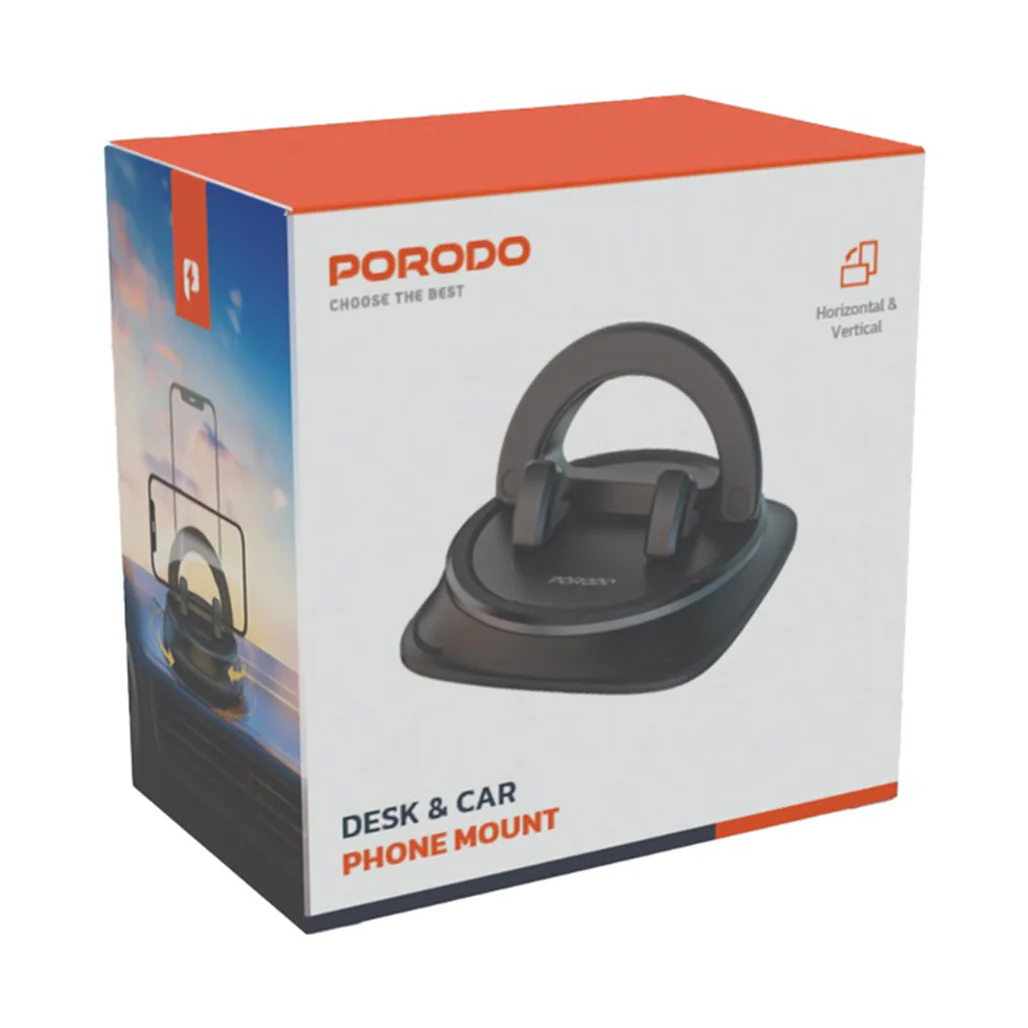 Porodo Rotatable Mobile Phone and Tablet Bracket with 360° Rotation - الصورة 2