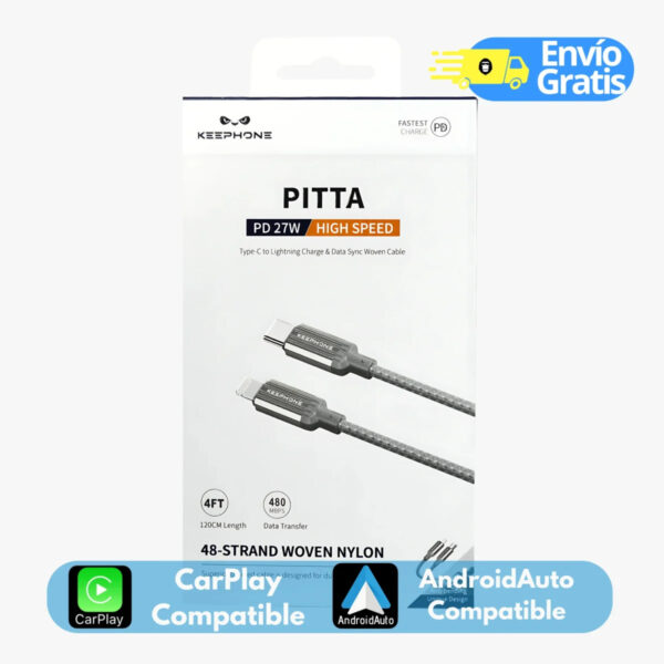 ⁦Cable PITTA Type-C a Lightning KEEPHONE 1.2MT⁩ - الصورة ⁦5⁩