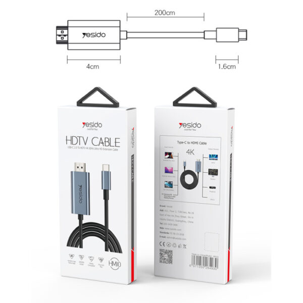 ⁦Yesido HM10 New Arrivals 4K 60Hz HD USB Type C to HDMI⁩ - الصورة ⁦2⁩