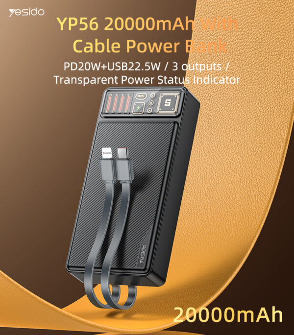 ⁦Power Bank YP56 20000mAh Fast Charging⁩ - الصورة ⁦3⁩