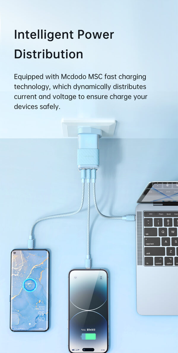 ⁦MCDODO 67W DICHROMATIC GAN 5 MINI FAST CHARGER⁩ - الصورة ⁦7⁩