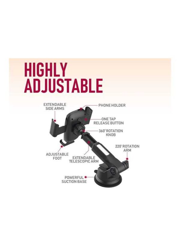 ⁦Moxedo Car Mount Phone Holder Windshield/Dashboard⁩ - الصورة ⁦5⁩