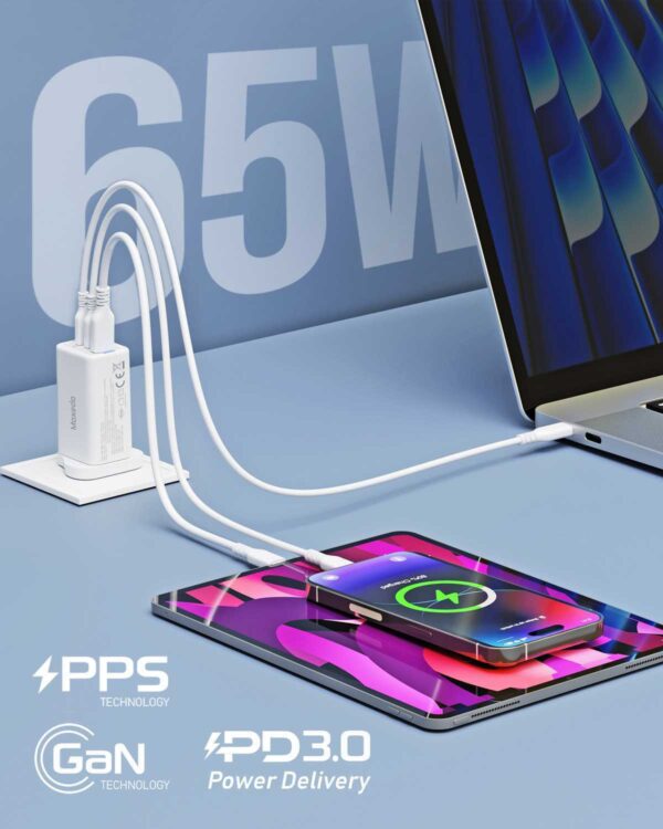 ⁦Moxedo Volton Pro PD GaN Charger 65W PD 3.0⁩ - الصورة ⁦7⁩