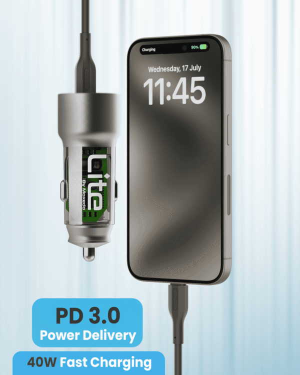 ⁦Moxedo Lite 40W Car Charger PD 3.0 Dual USB-C Ports⁩ - الصورة ⁦5⁩