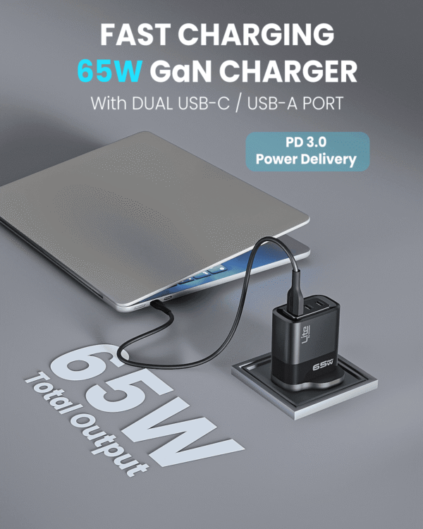 ⁦Moxedo Lite 65W GaN Charger Dual USB-C Port⁩ - الصورة ⁦4⁩