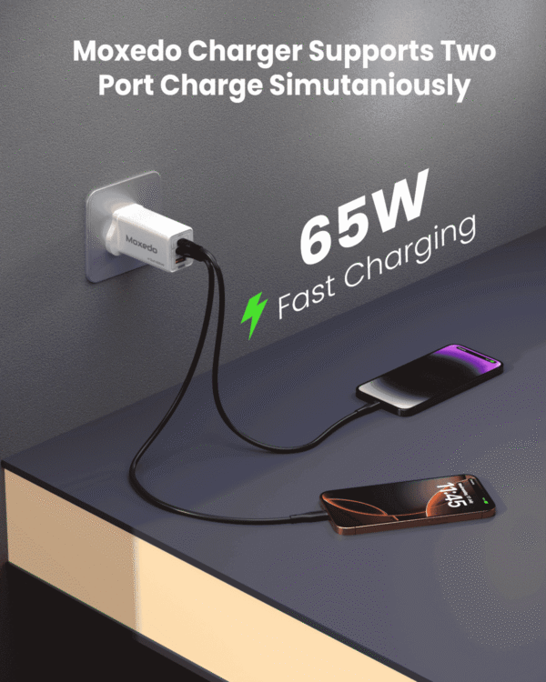 ⁦Moxedo Volton Pro PD GaN Charger 65W PD 3.0⁩ - الصورة ⁦6⁩