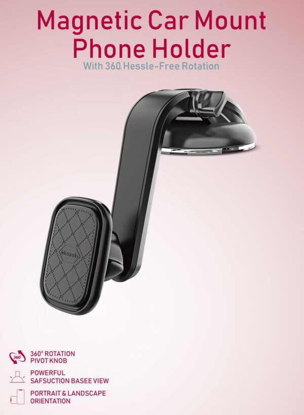 ⁦Moxedo Magnetic Car Phone Holder for Mount Dashboard Windshield⁩ - الصورة ⁦6⁩