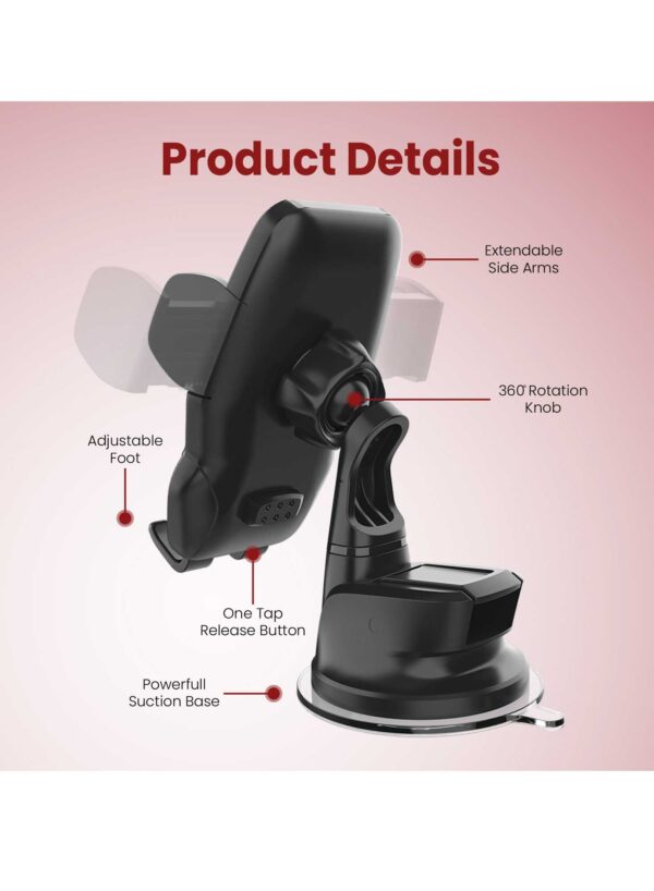 ⁦Moxedo Magnetic Car Mount Phone Holder Dashboard/Windshield⁩ - الصورة ⁦5⁩