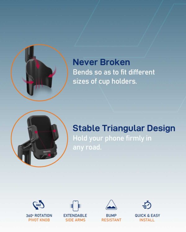 ⁦Moxedo Universal Cup Phone Holder for Car Durable⁩ - الصورة ⁦3⁩