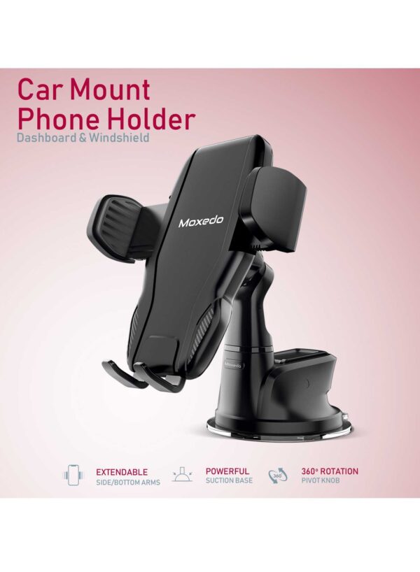 ⁦Moxedo Magnetic Car Mount Phone Holder Dashboard/Windshield⁩ - الصورة ⁦3⁩