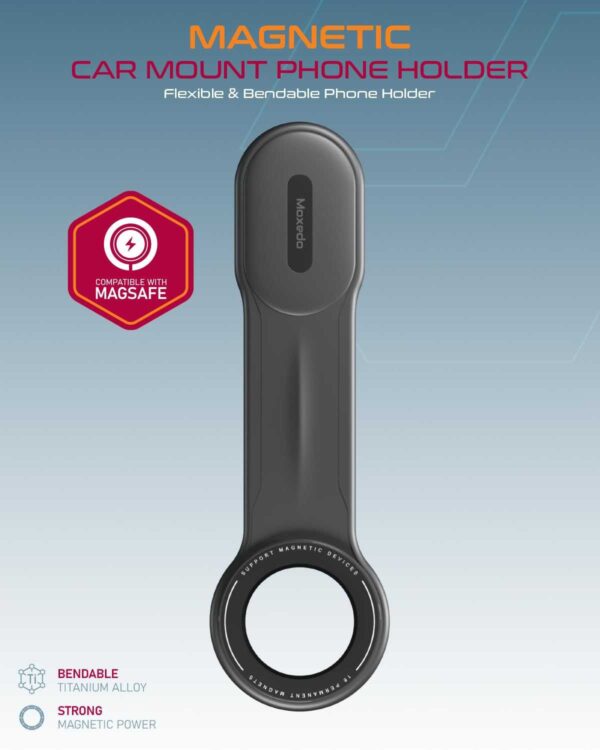 ⁦Moxedo Magnetic Car Mount Phone Holder Flexible Bendable⁩ - الصورة ⁦2⁩