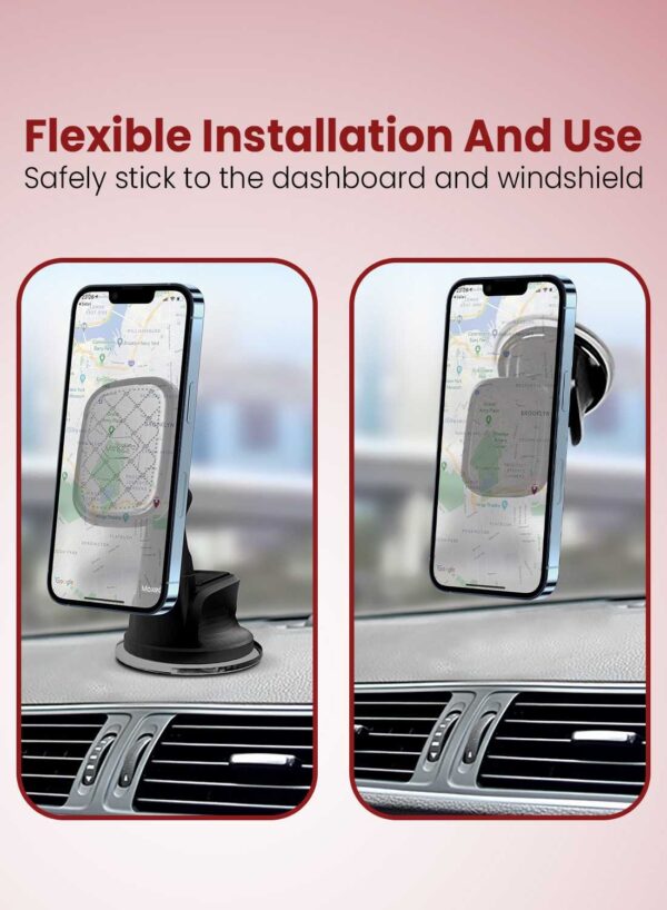 ⁦Moxedo Magnetic Car Mount Phone Holder Suction Base⁩ - الصورة ⁦3⁩
