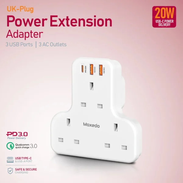 ⁦Moxedo 6 in 1 UK-Plug Power Adapter⁩ - الصورة ⁦3⁩