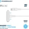 Powerology MFi Braided USB-C to USB-C + Lightning