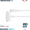 Powerology MFi Braided USB-C to USB-C + Lightning