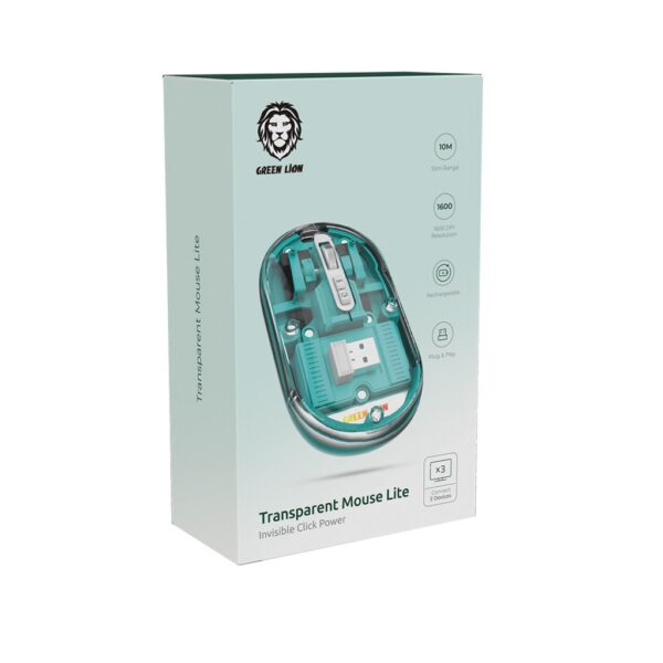 ⁦Green Lion Transparent Mouse Lite⁩ - الصورة ⁦2⁩