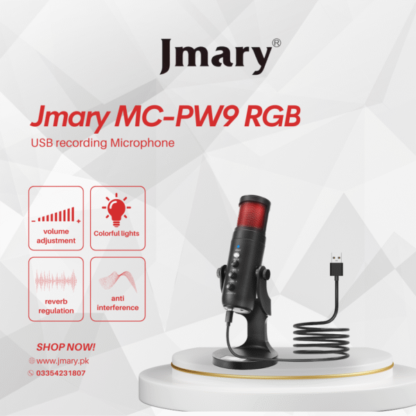 ⁦Jmary MC-PW9 RGB USB recording Microphone⁩ - الصورة ⁦7⁩
