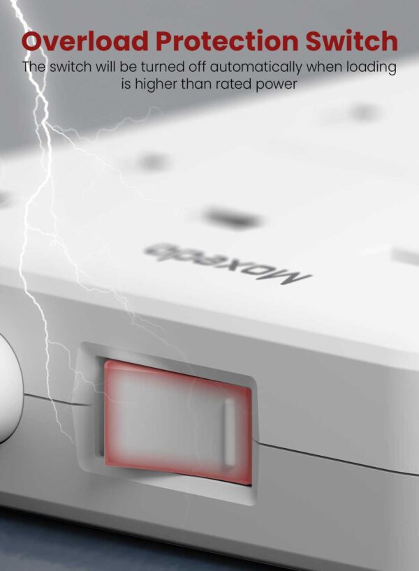 ⁦Moxedo 20W Power Strip Surge Protector⁩ - الصورة ⁦3⁩