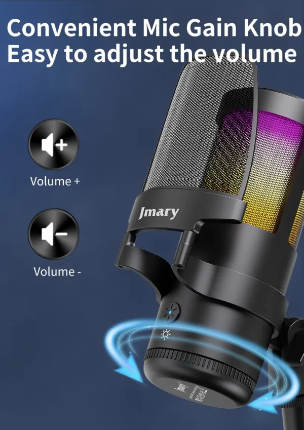 ⁦Jmary MC-PW13 RGB Desktop Microphone⁩ - الصورة ⁦3⁩