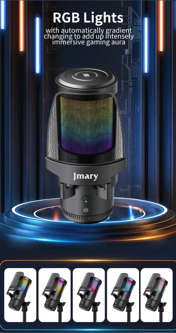 ⁦Jmary MC-PW13 RGB Desktop Microphone⁩ - الصورة ⁦2⁩