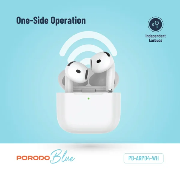 ⁦Porodo Blue Earbuds 4 with ENC⁩ - الصورة ⁦4⁩