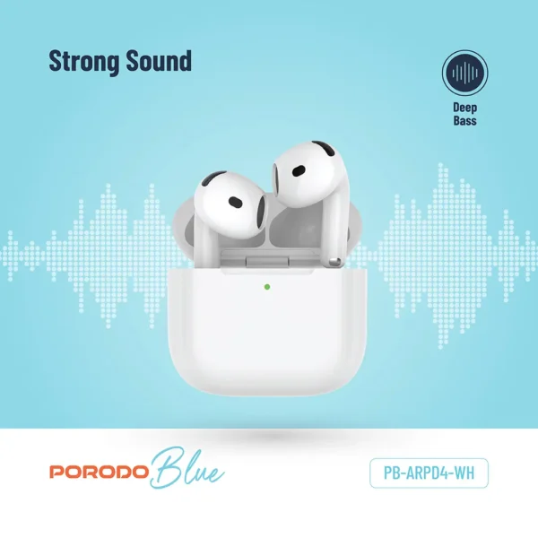 ⁦Porodo Blue Earbuds 4 with ENC⁩ - الصورة ⁦2⁩