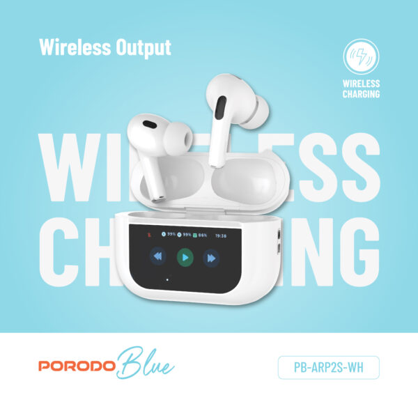 ⁦Porodo Blue Earbuds Pro2 Touch Display⁩ - الصورة ⁦4⁩
