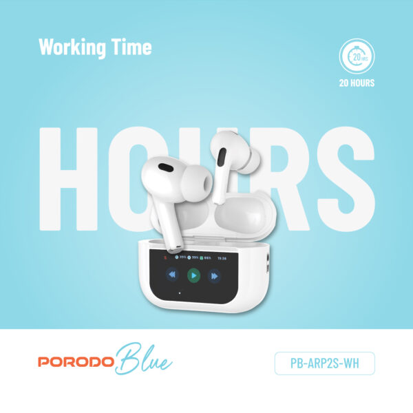 ⁦Porodo Blue Earbuds Pro2 Touch Display⁩ - الصورة ⁦2⁩