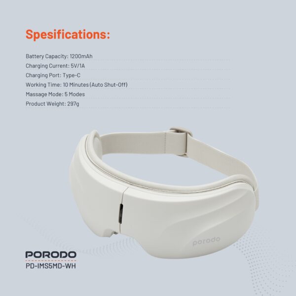 ⁦Porodo Rechargeable Eye Massager With Heat⁩ - الصورة ⁦5⁩