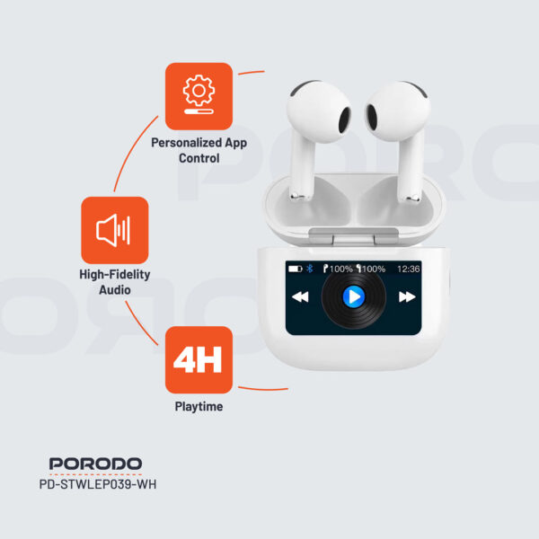 ⁦Porodo Soundtec Glimpse Touch Display TWS⁩ - الصورة ⁦9⁩