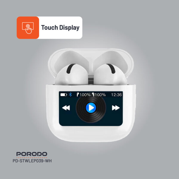⁦Porodo Soundtec Glimpse Touch Display TWS⁩ - الصورة ⁦3⁩