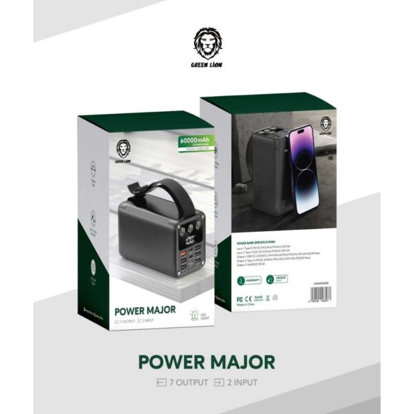 ⁦Green Lion Major Powerbank 60000 mAh⁩ - الصورة ⁦2⁩