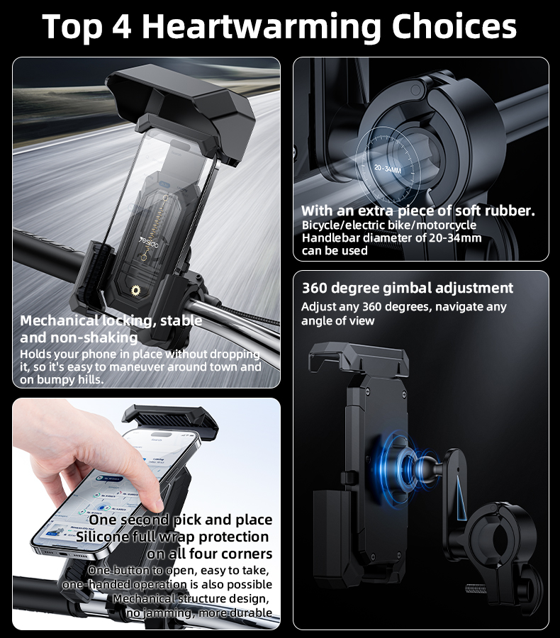 C331 Yesido 360 Bicycle Phone Holder - الصورة 5