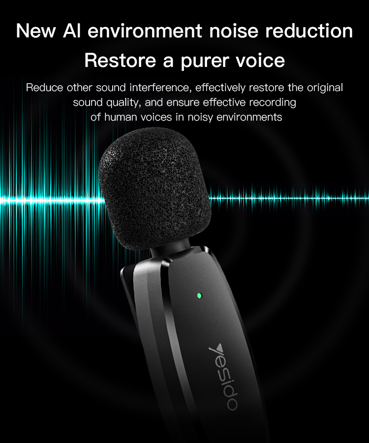 KR13 Yesido Portable Noise Reduction Wireless - الصورة 5